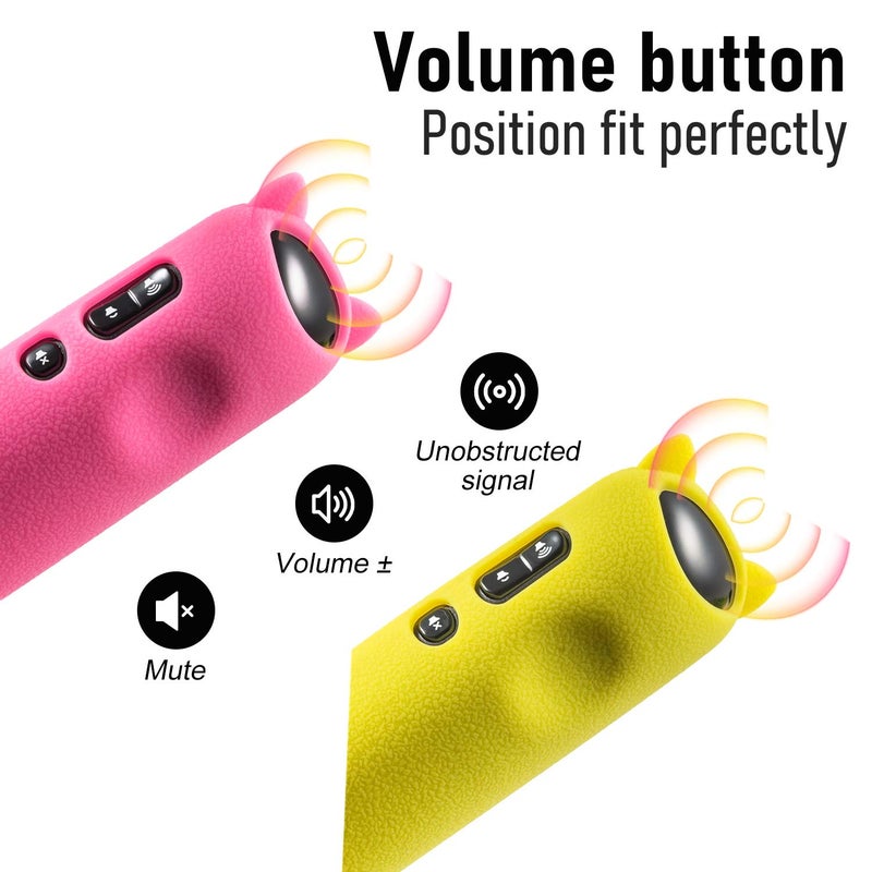 Bedycoon ï¼ˆPack of 2ï¼‰ Pink + Yellow Silicone Protective Soft Cases Covers for RC280 TCL ROKU TV Remote Control with Wrist Strap Cute Fashionable Case only - Image 5